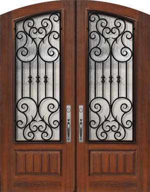Arch Top Double Marbella® - 8'0” Fiberglass Door
