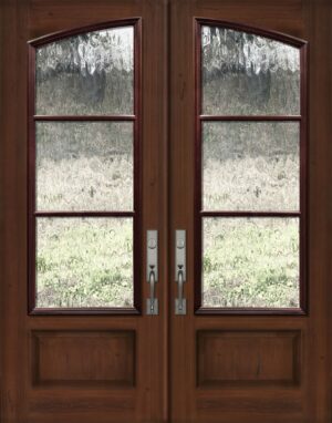 Square Top Arch Double 3 Lite SDL - 8'0” Fiberglass Door