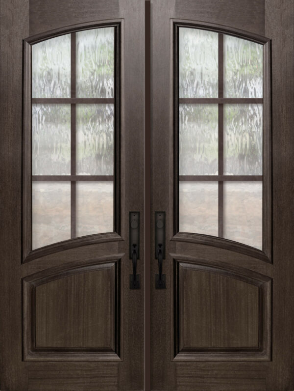 6 lite sdl arch lite rail double   80 wood door