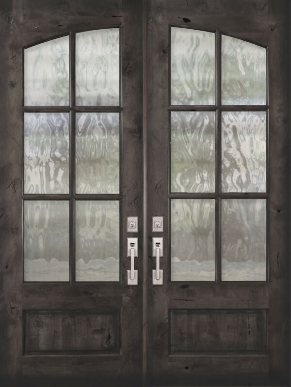 6 lite tdl arch top knotty alder double   80 wood door