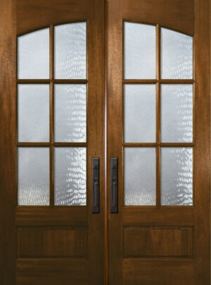 6 Lite TDL Arch Top Mahogany (Antique Glass) Double - 8'0" Wood Door