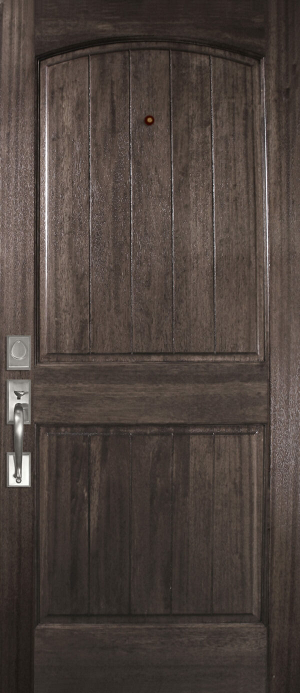 arch 2 panel v grooved   68 wood door